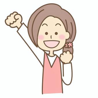 主婦3 主婦3 主婦,人物,ガッツポーズのイラスト素材