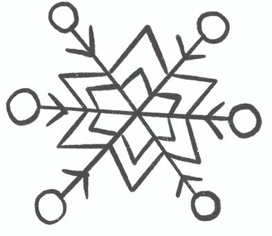 雪の結晶 雪,結晶,線画,冬,天気,手描きのイラスト素材