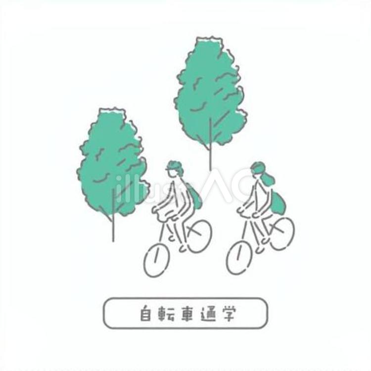 通学　先生のためのイラスト 自転車,通学,ヘルメットのイラスト素材