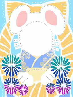 Appearance panel rat (man's saw), JPG and PNG Appearance panel rat (man's saw), face-up panel, new year, kimono, JPG and PNG