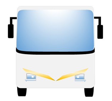 バス97 バス,観光バス,大型バス,正面,ビジネス,ユニーク,オリジナル,イラスト,車,乗り物のイラスト素材