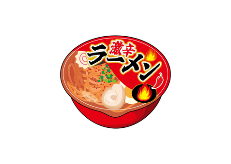 カップラーメン ( 激辛 ) 激辛,辛い,とうがらし,ラーメン,カップラーメン,カップ麺,即席,レトルト,インスタント,非常食のイラスト素材