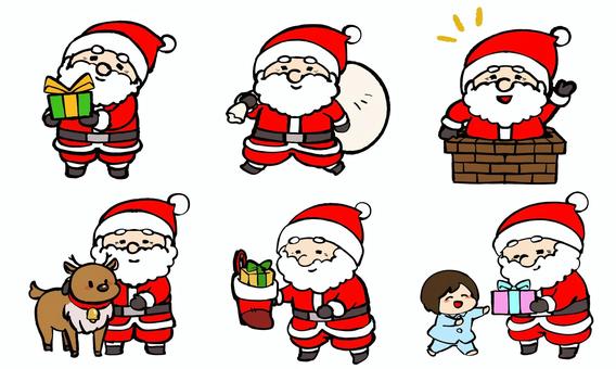 サンタクロースのセットイラスト