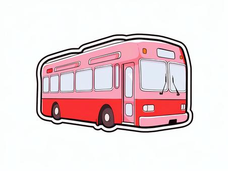 red bus illustration material, , JPG and PNG