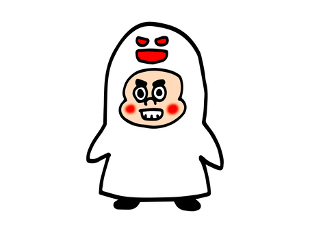 仮装する男の子 仮装する男の子 ハロウィン,仮装,おばけのイラスト素材