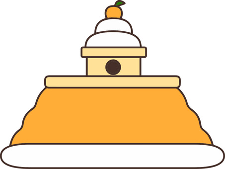 こたつのイラスト こたつ,かわいい,正月,炬燵,キャラクター,アイコン,シンプル,素材,ベクター,白背景のイラスト素材