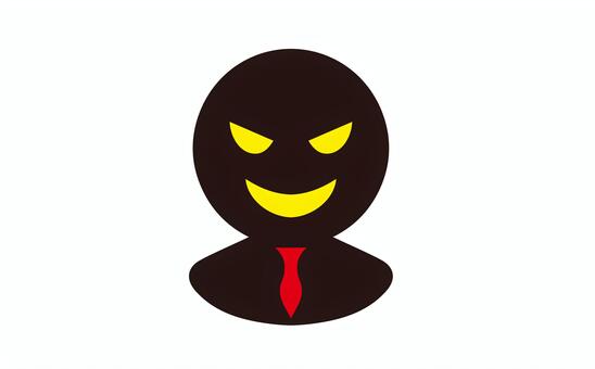 犯罪者のシンプルなアイコンイラスト 人物,犯罪者,ネクタイ,悪人,アイコン,罪,詐欺,違反者,不審者,変態のイラスト素材