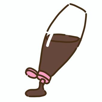 桃色の蓋と中身を出しているソース５ ソース,調味料,焦げ茶,食べ物,茶,桃色,ピンク,半分のイラスト素材