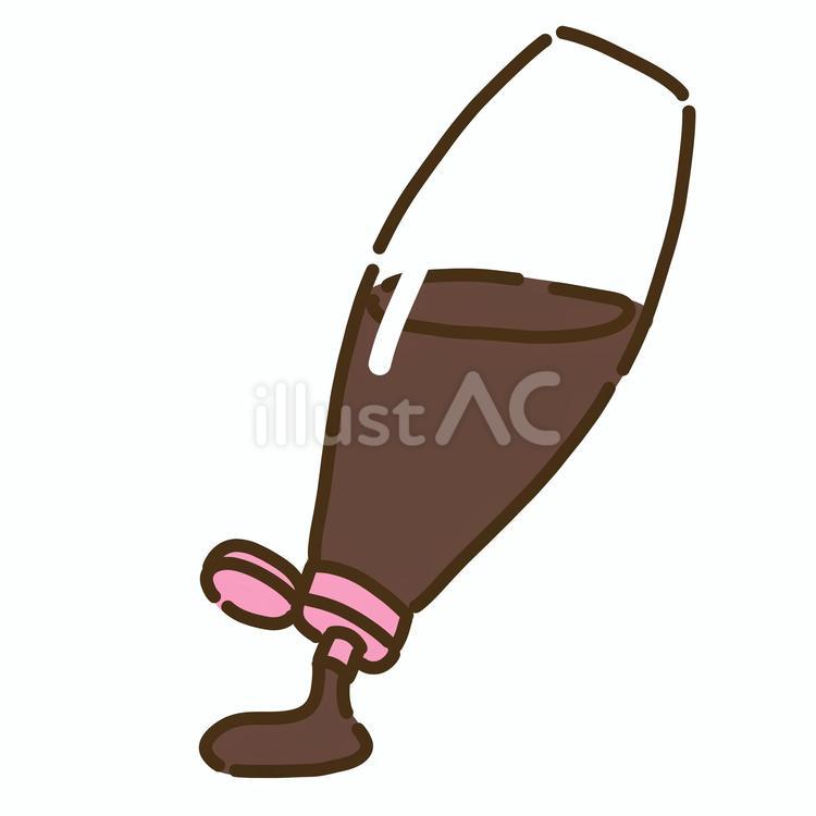 桃色の蓋と中身を出しているソース５ ソース,調味料,焦げ茶のイラスト素材