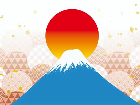 正月和風フレーム年賀状 年賀状,和柄,和風,正月,可愛い,美しい,ベクター,紙吹雪,パーティー,お祝いのイラスト素材