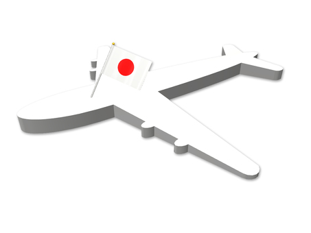 飛行機アイコンに日の丸 飛行機,日の丸,航空機,乗り物,アイコン,国旗のイラスト素材