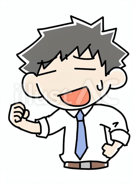 困りながらグーを出す男性 困る,男性,グーのイラスト素材