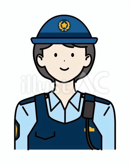 女性警察官青ワイシャツ防刃チョッキ