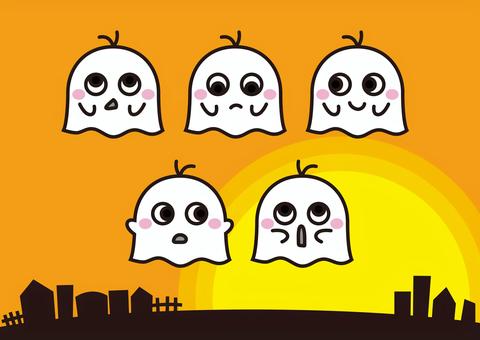 ハロウィン、ゴースト、幽霊 ハロウィン,10月,おばけ,幽霊,浮遊,挿絵,かわいい,あしらいのイラスト素材