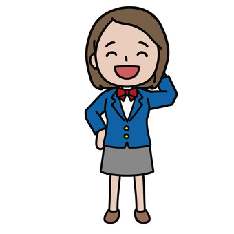 照れる人 照れる,困る,赤面,苦笑い,謙遜,女子高生,制服,高校,中学のイラスト素材