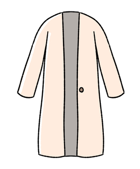ノーカラーコート 手描き,上着,ボタン,ノーカラーコート,コート,アウター,レディースファッション,冬服,冬コーデ,シンプルコートのイラスト素材