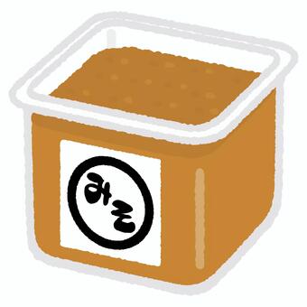 合わせみそ 味噌,調味料,食材,大豆製品,容器,和食,食物,食品,発酵食品,みそのイラスト素材