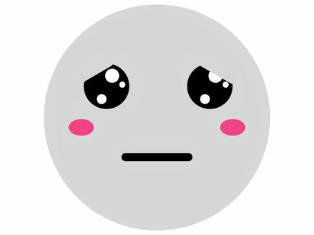 寂しい顔 表情,喜怒哀楽,顔,丸,シンプル,可愛い,ポップ,悲しい,がっかり,落ち込むのイラスト素材