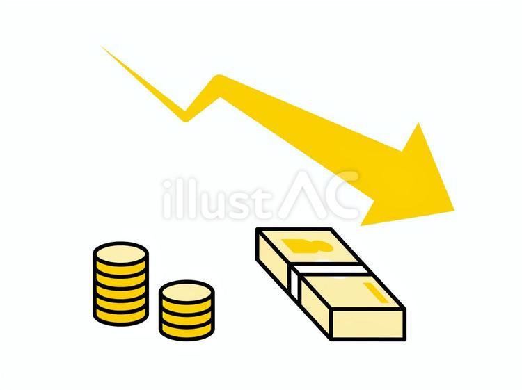 資産・貯蓄・下降イメージ02 ビジネス,お金,コインのイラスト素材
