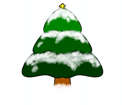 ツリー ツリー,手書き,もみの木,雪,星,イラストのイラスト素材