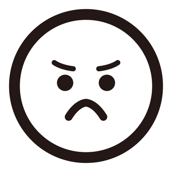 怒った顔のアイコン 顔,怒り,あしらい,アイコン,マーク,アイコン単品,ベクター,モノクロ,表情,怖いのイラスト素材