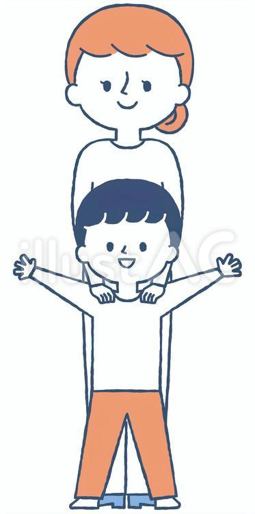 ひとり親　ママ 人物,家族,親子のイラスト素材