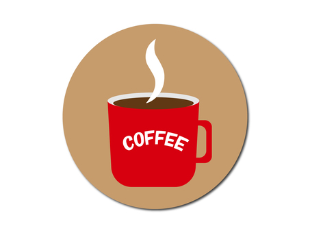 Illustration, coffee, cup, red, JPG and PNG