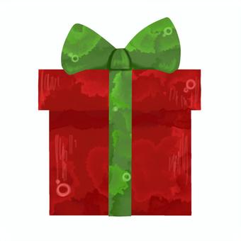 クリスマスカラーのプレゼント(赤) クリスマス,プレゼント,赤,水彩画,ワンポイント,おしゃれ,冬,季節,生活,水彩のイラスト素材