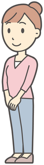 Illustration, stand, housewife, mama, 