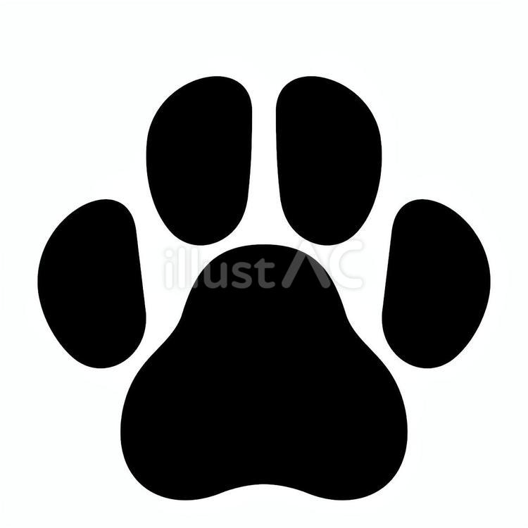 犬の足あと02（中型犬･爪なし）黒 足跡,犬,猫のイラスト素材