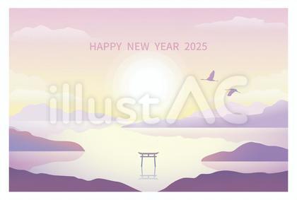 2025年年賀状_日の出_テンプレート