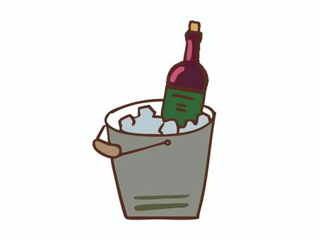 キンキンに冷えたビン シャンパン,スパークリングワイン,シャンパンクーラー,入れ物,シルバー,1本,ボトル,お酒,飲料,アルコールのイラスト素材