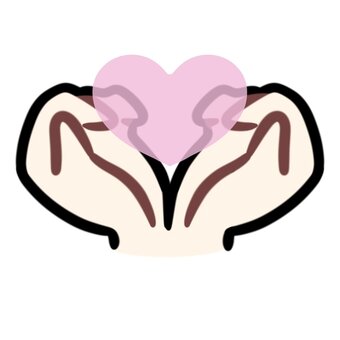 両手でハート　ハートあり 両手,ハート,気持ち,好き,手,手のひら,アイコン,シンプル,イラスト,思いやりのイラスト素材
