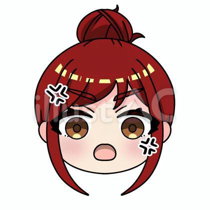 おだんごヘアーの女の子 怒りマーク