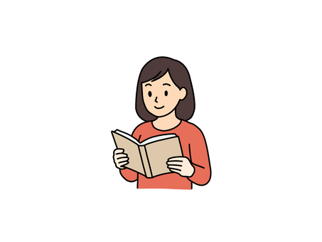 読書をする女性 読書,読む,本,女性,ブック,読書女子のイラスト素材