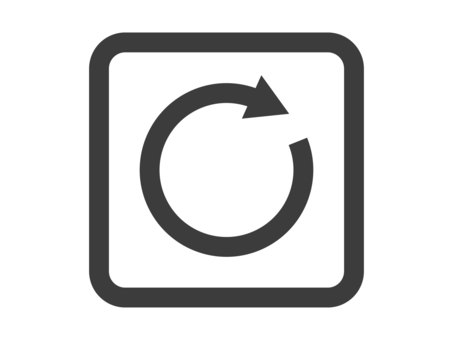 リロードボタン（四角・黒枠） リロード,ボタン,矢印,更新,ビジネス,図形,回転,円弧,記号,円のイラスト素材