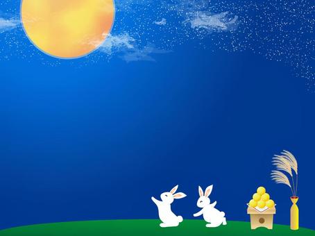 Moon viewing frame, background 22, JPG and AI Moon viewing frame, background 22, moon viewing, the moon viewing, full night, JPG and AI
