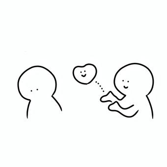 気持ちを届けるよ 気持ち,ハート,心,人,伝える,届ける,渡す,告白,意思疎通,コミュニケーションのイラスト素材