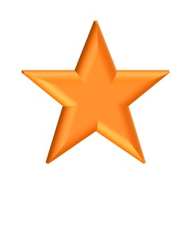 ３D文字記号オレンジ星 星,記号,立体,3d,オレンジ,装飾,デザイン,アイコンのイラスト素材