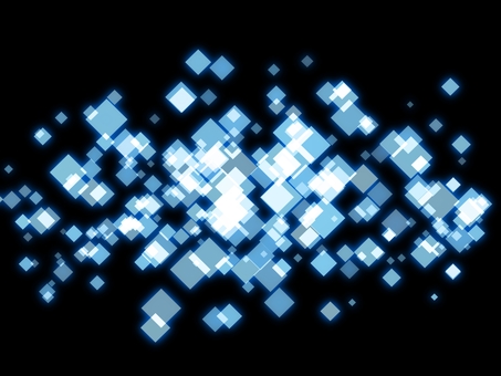 青の四角パーティクル背景　透過あり 背景,キラキラ,パーティクル,エフェクト,デコレーション,四角,光沢,豪華,エネルギー,煌めきのイラスト素材