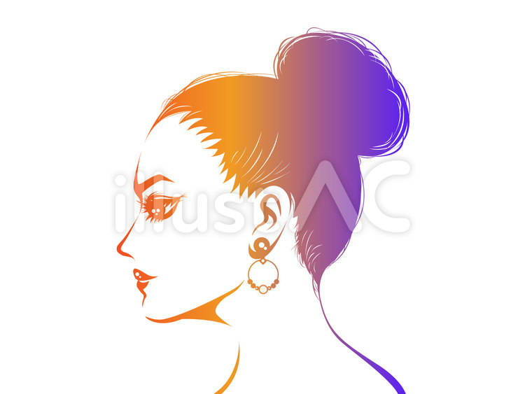 女性の横顔 女性,横顔,fashionのイラスト素材