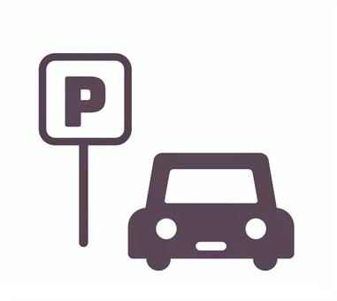 パーキングエリア（モノクロ） 駐車場,パーキング,コインパーキング,パーキングエリア,月極駐車場,看板,マーク,アイコン,シンプル,イラストのイラスト素材