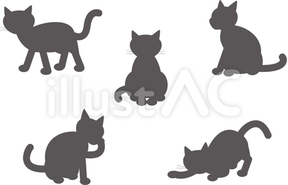 猫シルエット黒