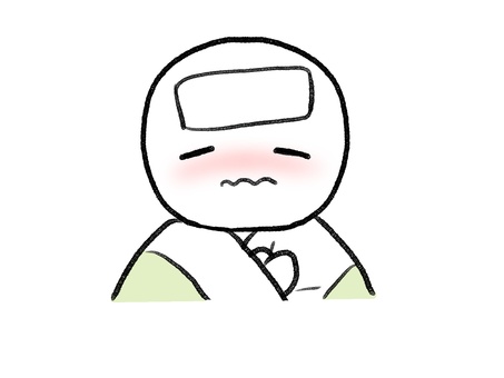 風邪っぴき棒人間 棒人間,人物,風邪,発熱,病気,手描き,落書き,表情,黒,シンプルのイラスト素材