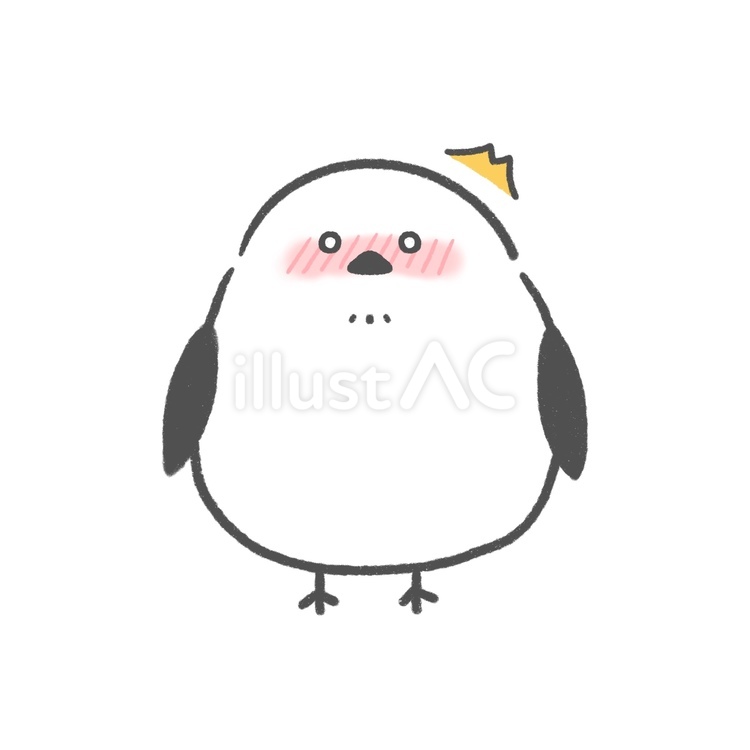 びっくりして照れるシマエナガ シマエナガ,鳥,野鳥のイラスト素材
