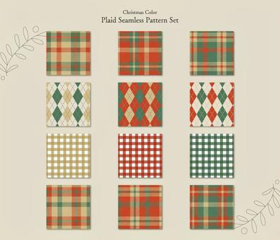 Christmas material seamless pattern set, navidad, set, sin costura, JPG, PNG and AI