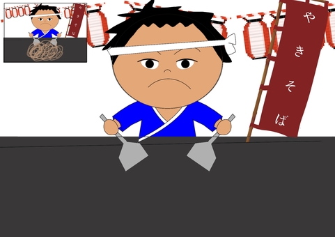 【なぐりがき練習】屋台の焼きそば 教材,教育,療育,リハビリ,練習,訓練,言語療法,作業療法,プリント,運筆のイラスト素材