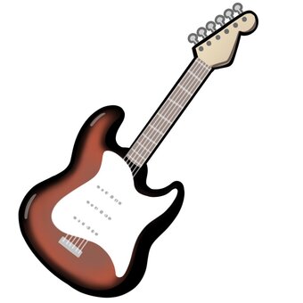 エレキギター茶色 ギター,弦楽器,演奏,バンド,ライブ,アイテム,音楽,イラスト,かわいい,エレキギターのイラスト素材