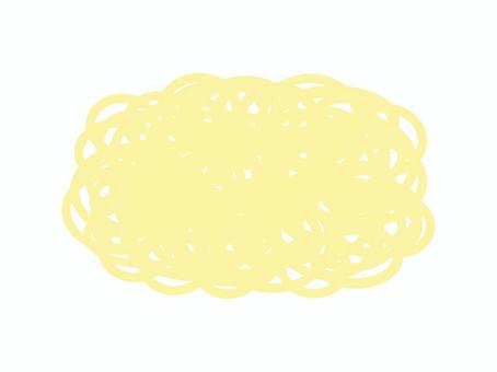 落書き風のもじゃもじゃフレーム　黄色 もくもく,雲,フレーム,落書き,雲形,もじゃもじゃ,ぐちゃぐちゃ,枠,黄,黄色のイラスト素材