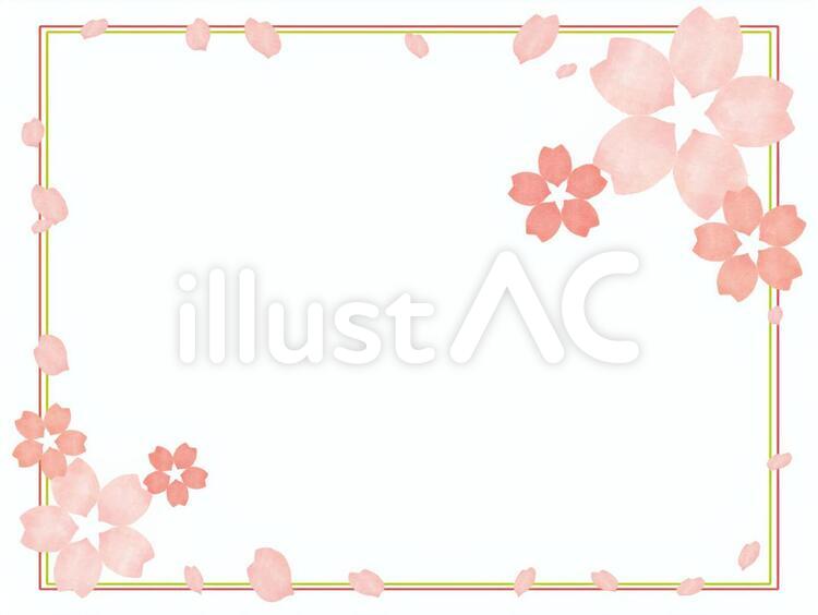 桜のフレーム5 ホワイトスペース,春色,櫻のイラスト素材